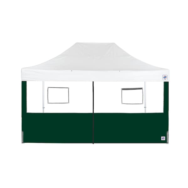 E-Z Up TAA Compliant Food Booth Middle Zipper Sidewall, 15' W x 15' H, Forest Green SW3FBFXTM15FG - main